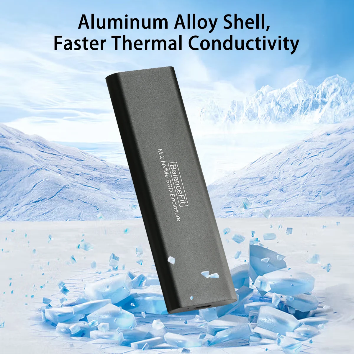 Caja SSD M.2 NVMe, USB C externo sin herramientas, caja de disco duro con cableado y adaptador tipo C a USB, para SSD 2230/2242/2260/2280 - imagen 2