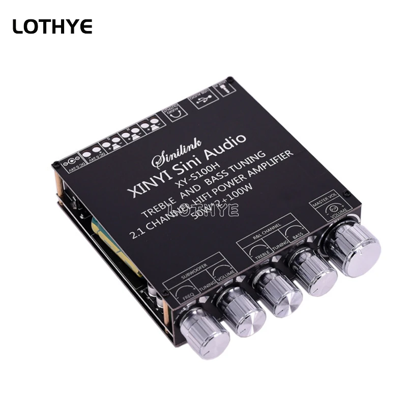 2,1 Audio Bluetooth TPA3116D2 50Wx2 + 100W Módulo amplificador de potencia de Audio Bluetooth de 2,1 canales Subwoofer de graves altos y bajos XY-S100H - imagen 3