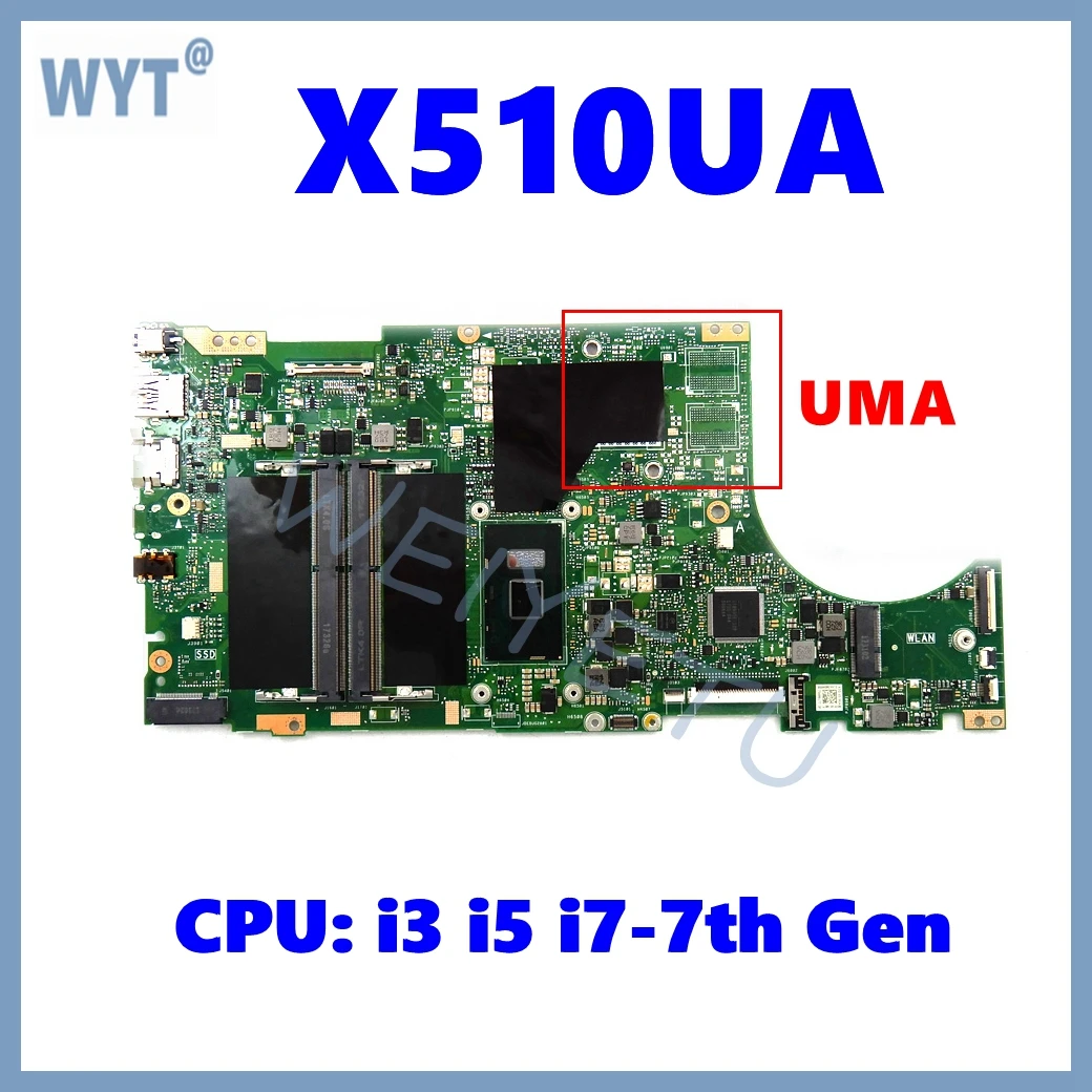 X510UQ/UN carte mère pour ASUS X510U/UQ/UQR X510UR X510UN/UNR X510UF S510UR S510UN S510U X510UA S5100UQ carte mère i3 i5 i7 CPU - imagen 2