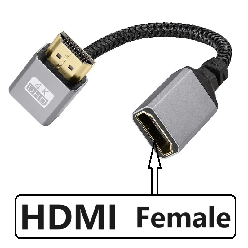 Cable Mini micro hdmi 4K macho a HDMI hembra Cable HDTVI HD 4K @ 60HZ V2.0 HDMI recto izquierdo derecho arriba abajo Cable de extensión HDMI - imagen 2