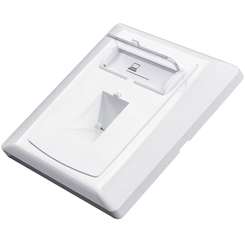 Linkwylan-cubierta de pared de red CAT6 RJ45, Panel de Internet de 1 puerto Dual, toma LAN, placa frontal para interruptor Ethernet, 86x86mm - imagen 5