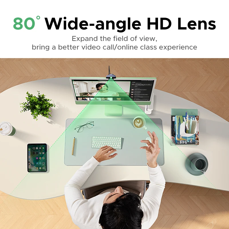 Cámara web UGREEN 2K con micrófono, cámara web USB Full HD, corrección automática de luz, cámara web de vídeo para transmisión - imagen 4