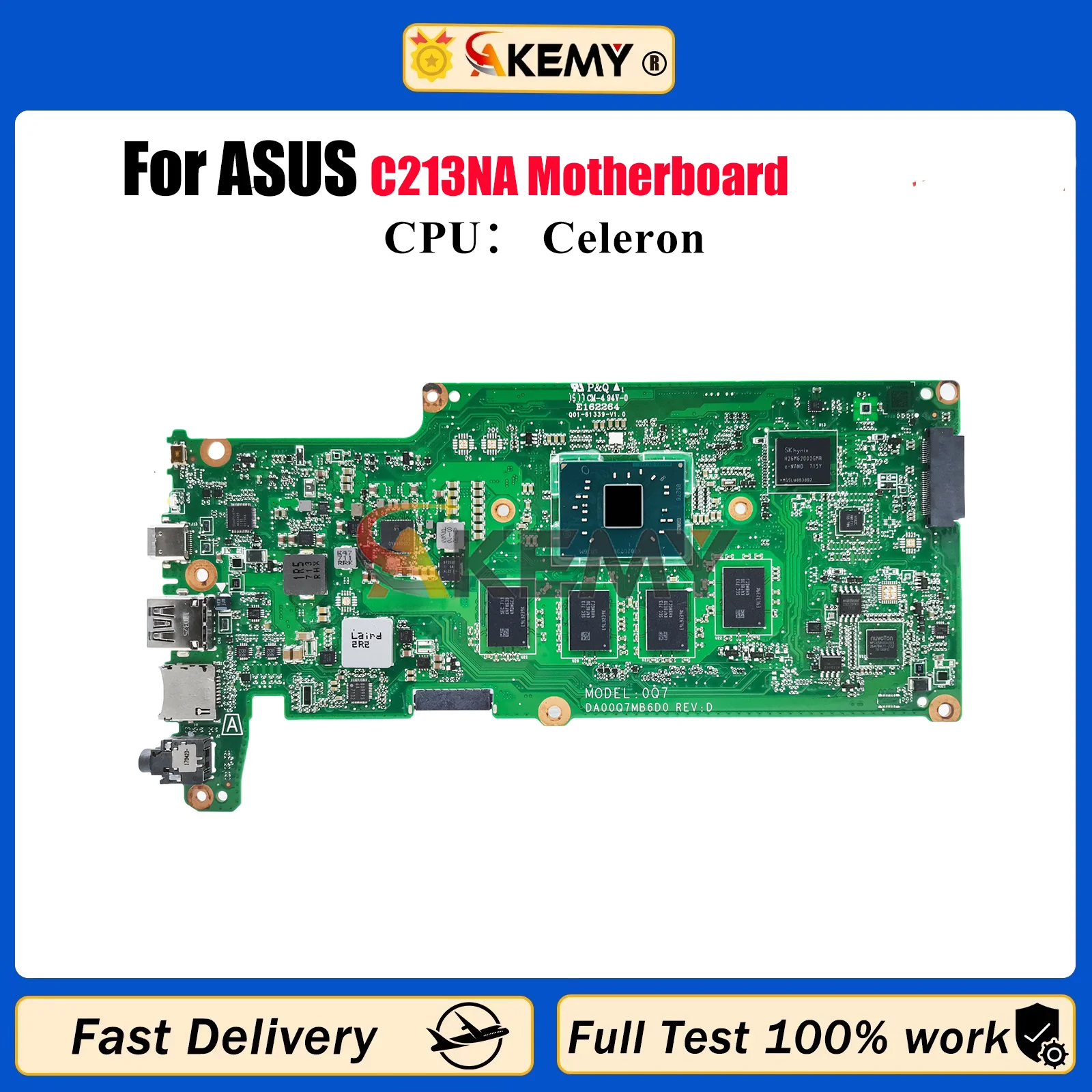 Placa base para ordenador portátil C213NA para ASUS Chromebook C213N C213NA placa base para portátil con CPU Celeron 100% pruebas OK envío rápido stk