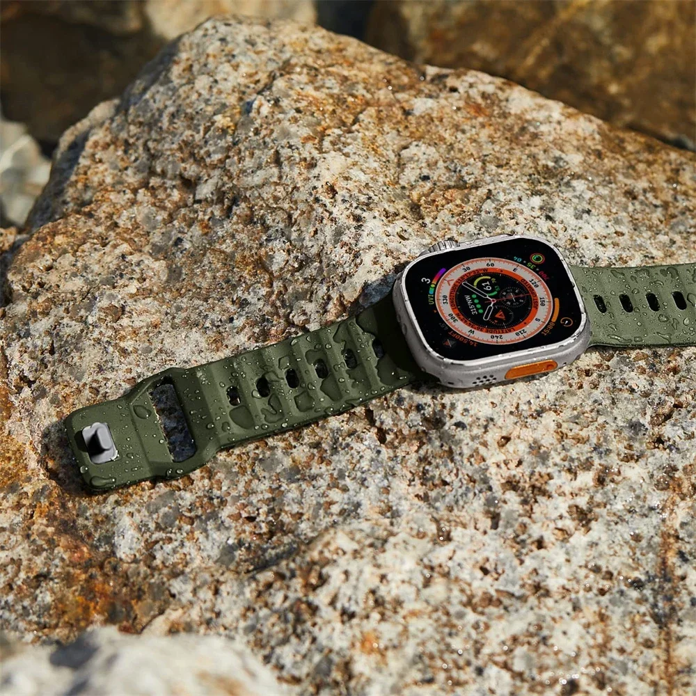 Correa de silicona suave para Apple Watch, pulsera deportiva Ultra de 49mm, 44mm, 45mm, 42mm, 41mm, 42mm, 38mm, iwatch serie 8, 7, 6, 5 - imagen 2