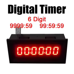 Totalizador de pantalla de temporizador Digital de 6 bits, cronómetro de horas, LED Industrial, medidor de temporizador Digital, CC de 12V, medición de corriente de voltaje