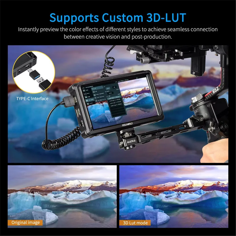 FEELWORLD Cámara DSLR Monitor FW568 PRO 6 pulgadas 1200nit Alto Bright4K HDMI 60Hz - imagen 2