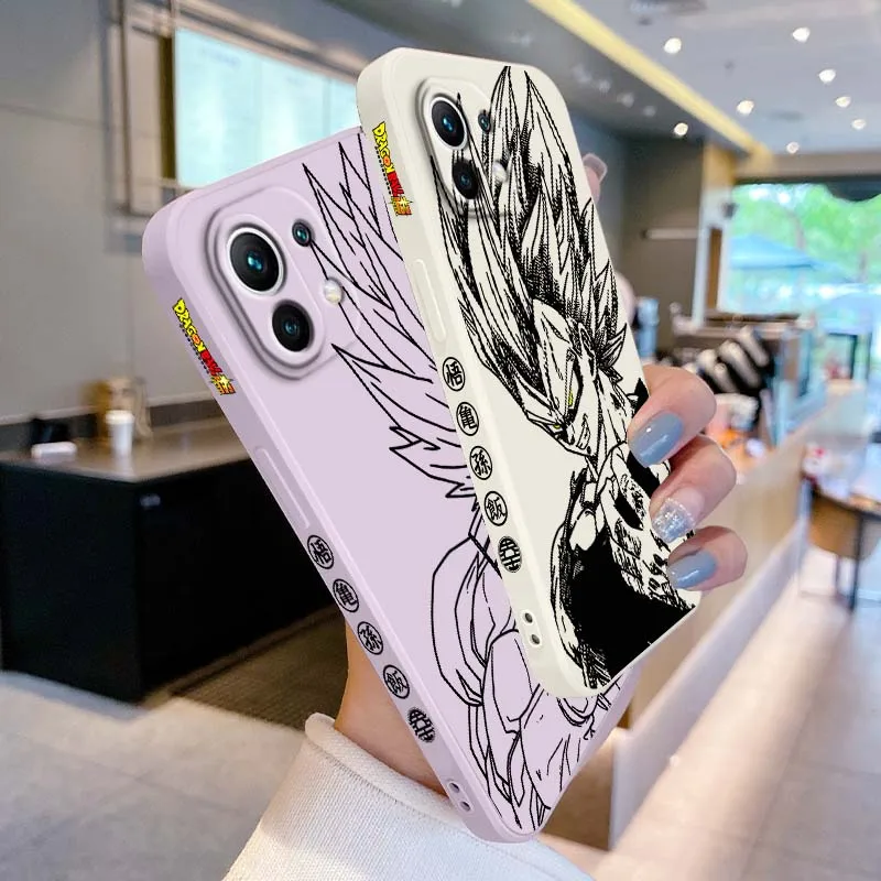 D-Dragon Ball Vegeta Saiyan para Xiaomi Mi 17 15 14 13 12 11 9 13T 12T Lite Pro Max 5G cubierta de la caja del teléfono de cuerda izquierda líquida - imagen 2