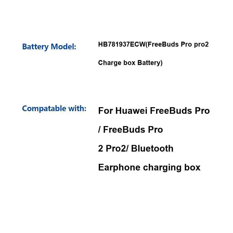 Batería 580Mah para Huawei Freebuds Pro 2 Pro2 Bluetooth caja de carga de auriculares HB781937ECW carga