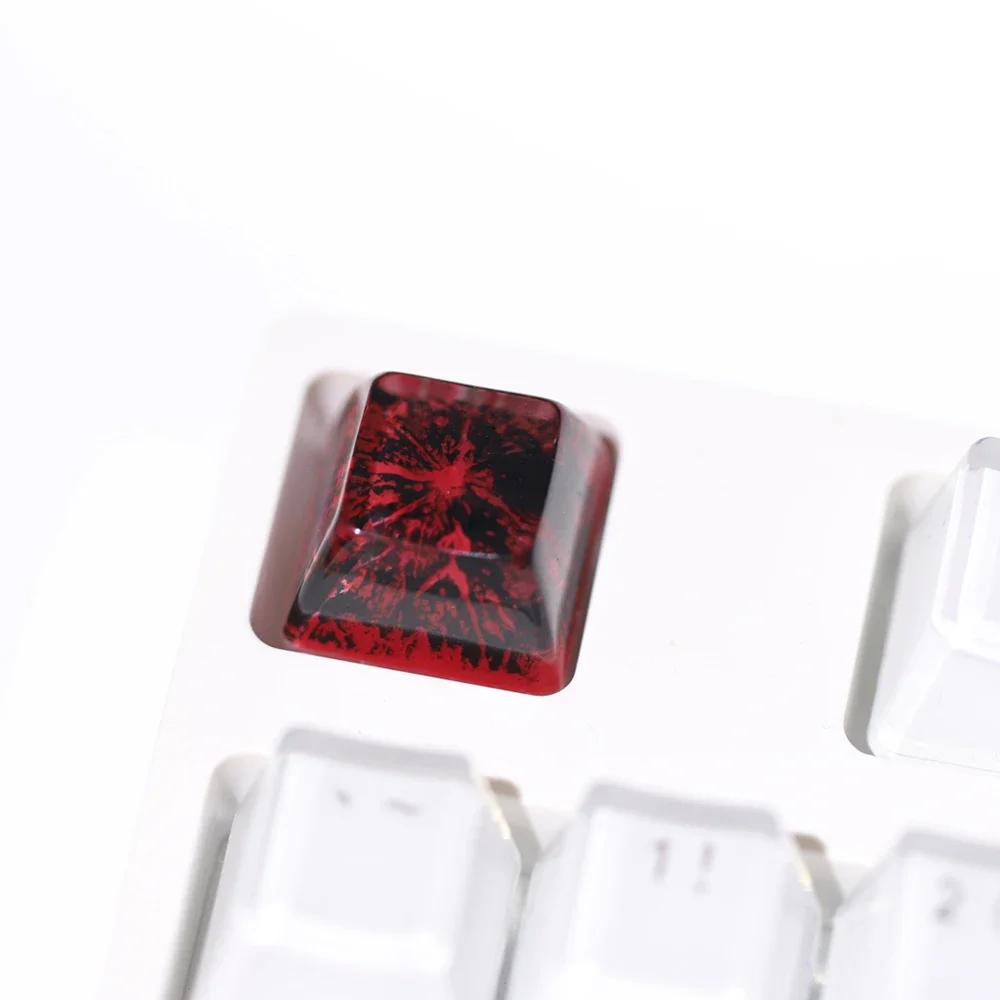 1 unidad de teclas de resina de montaña nevada hechas a mano, bonitas teclas estéreo de resina para teclados mecánicos, teclas personalizadas Cherry Mx Esc - imagen 3