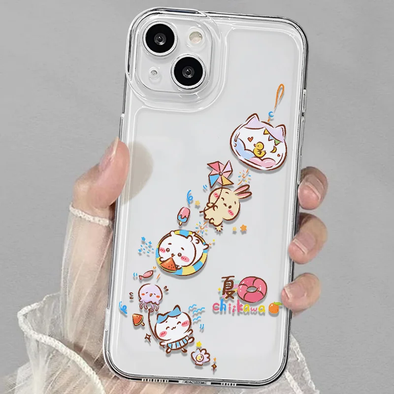 Funda de teléfono Chiikawa Wind Joyful Pursuit para iPhone 16 15 14 13 12 11 Pro Max XR XS MAX 7 8 PLUS Y2K cubierta de parachoques a prueba de golpes - imagen 2