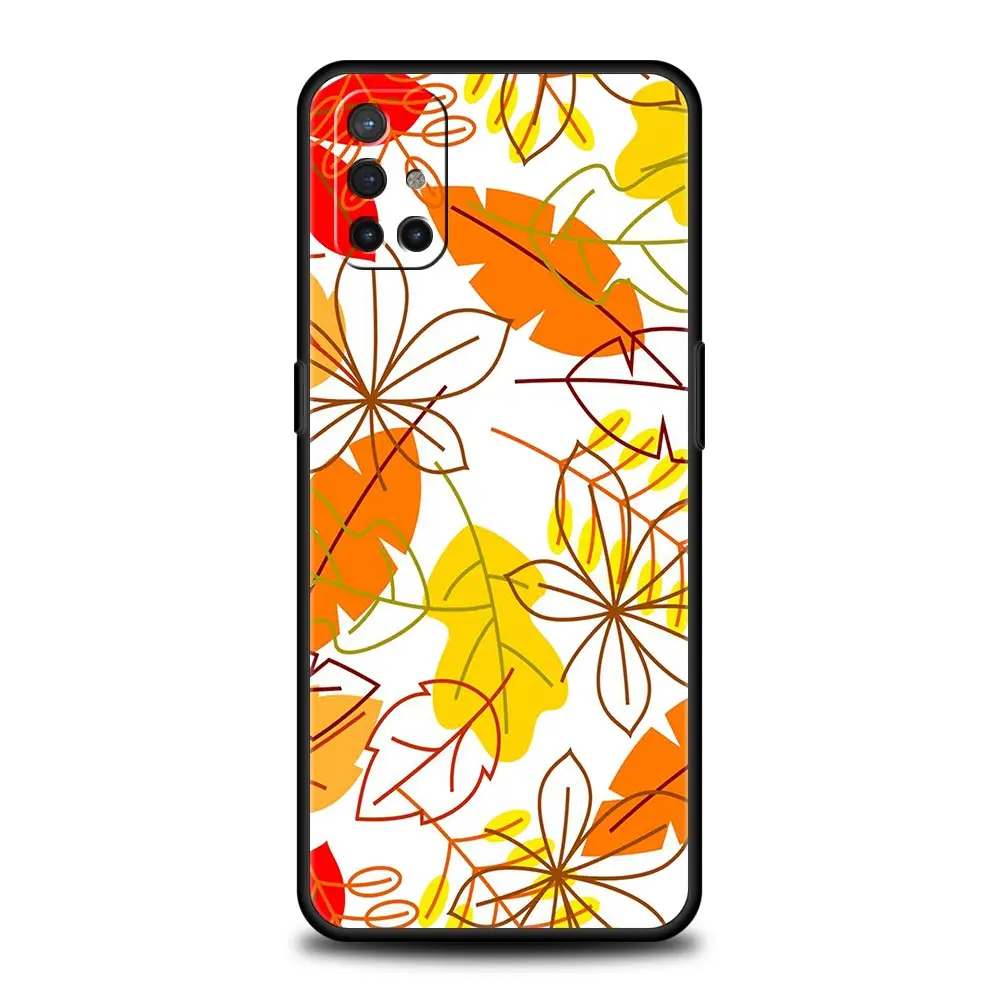 Funda para OnePlus 11 10 9 Pro 9T 12R 10R 9R 9RT 10T 8T 8 7T Nord 2T CE 2 5G N200 N10 N100, cubierta de hojas, calabaza de otoño, Halloween - imagen 3
