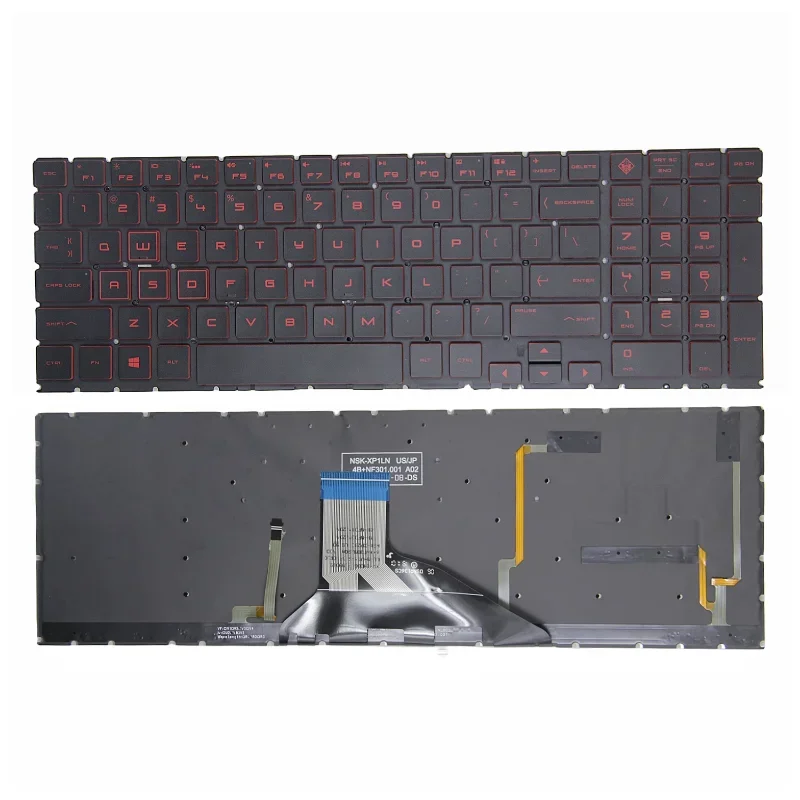 Teclado para ordenador portátil estadounidense con retroiluminación para HP 15-DH 15-DC Q211 C143 OMEN 15 DC0003la DC005TX DC0004TX 15-DH TPN-Q211 - imagen 3