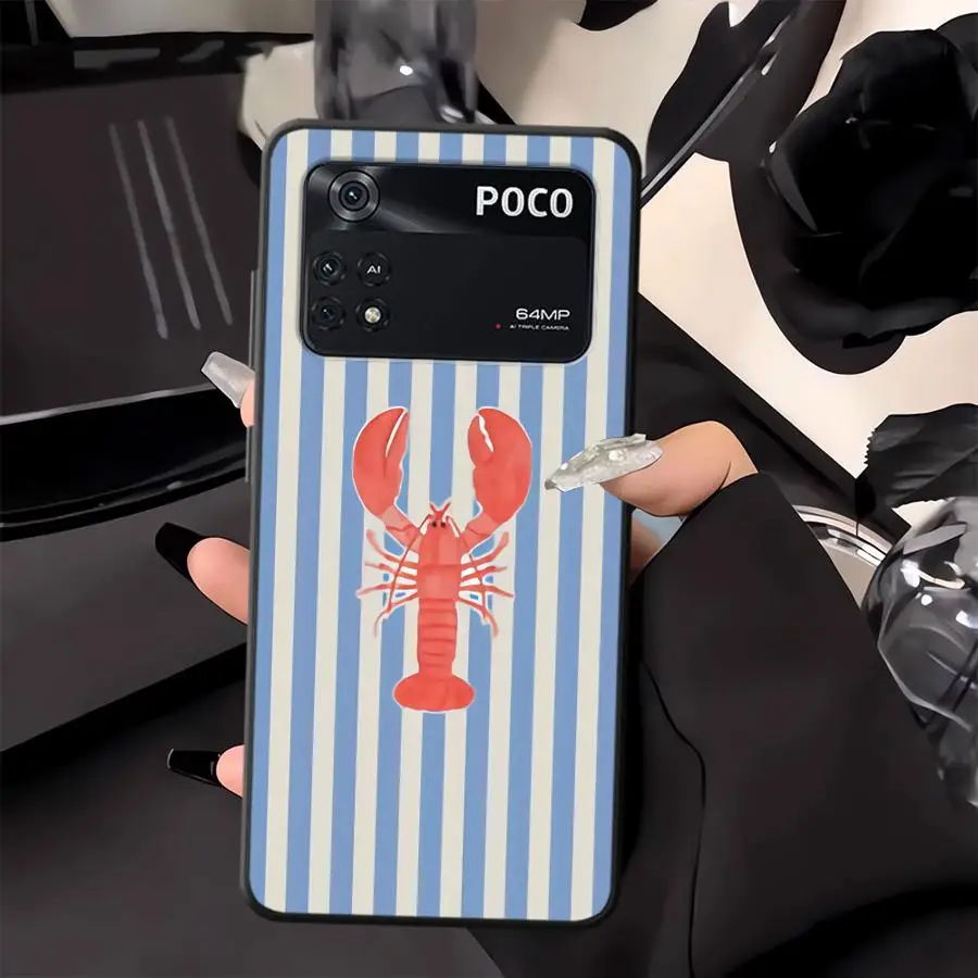 Funda de teléfono suave negra con animales marinos para Xiaomi Poco C61 F1 M3 M4 M7 Pro C50 F3 M5 C75 X3 X4 X5 X7 Pro C40 C71 - imagen 5