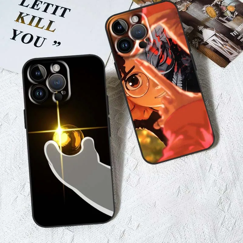 Funda de Anime Art Dandadan para Apple iPhone 12 11 8 7 6 6S XS XR X SE Mini Plus Pro Max funda de teléfono negra - imagen 3