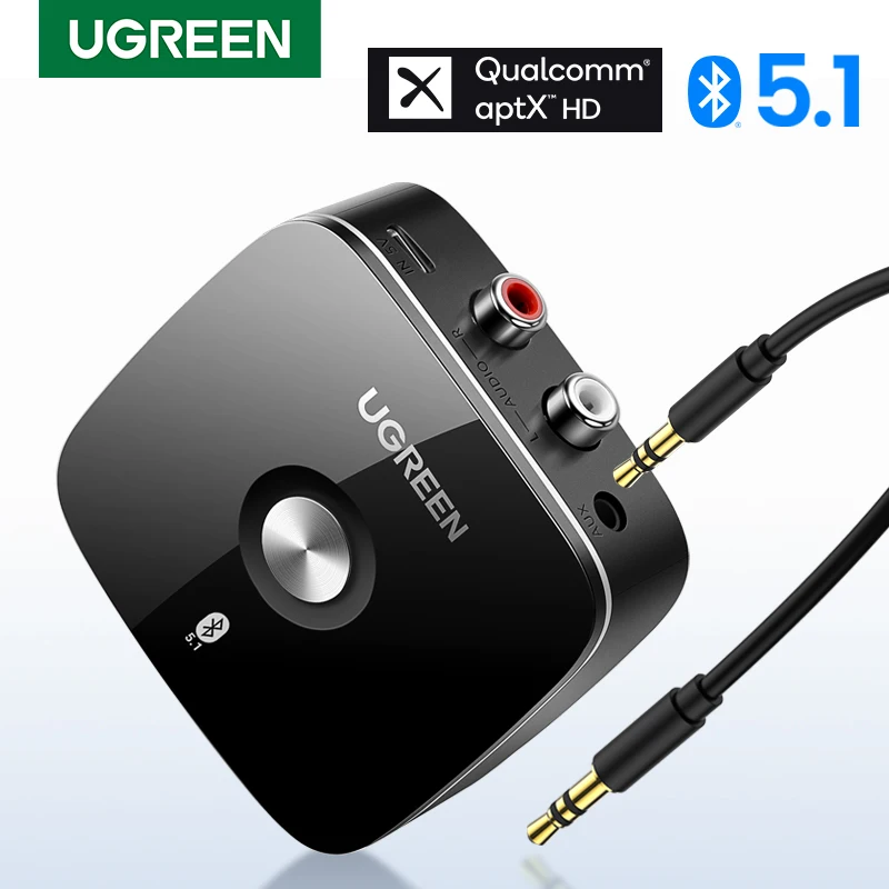 【RU】 UGREEN Bluetooth 5.1 Música inalámbrica Auido 3,5 mm RCA aptX HD Música de baja latencia Bluetooth 5.0 Sonido 3,5 mm 2RCA - imagen 2