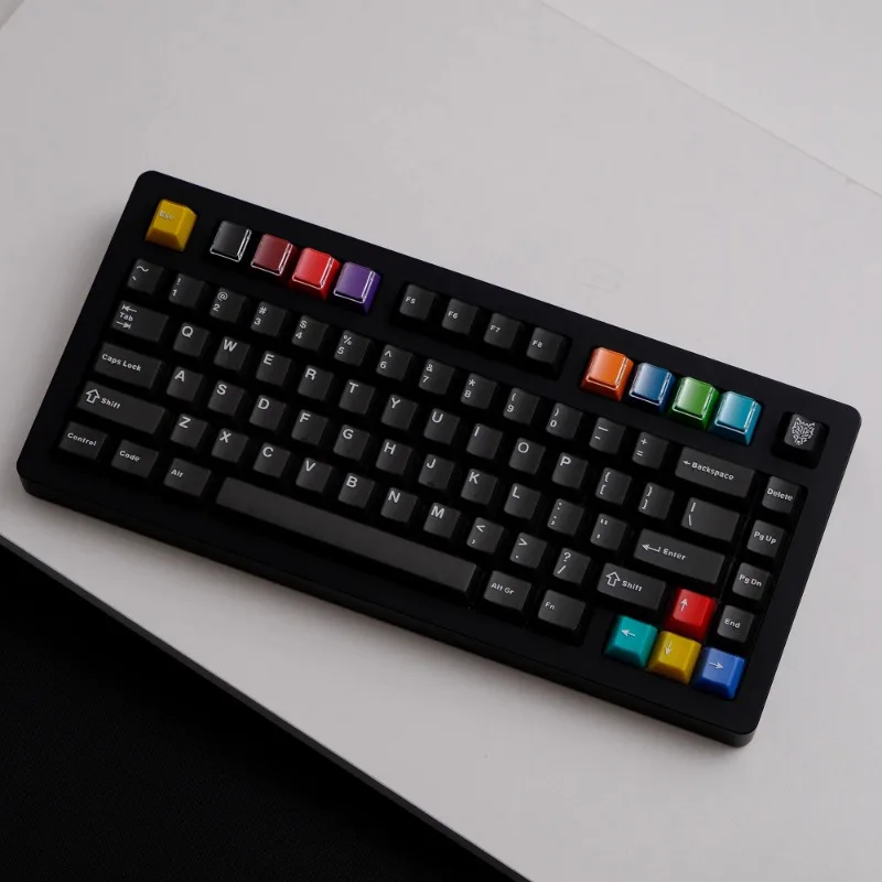 GMK juego de teclas con tema de neón, tapa de teclado translúcida personalizada, perfil de cereza, tapa de tecla de juego para teclado mecánico, regalo, 130 teclas, ABS - imagen 5