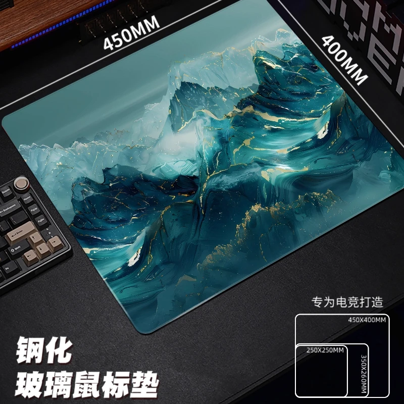 Alfombrilla de ratón de cristal para juegos extragrande Esports FPS vidrio fotovoltaico templado superficie de niebla de cristal optimizada personalizada suave