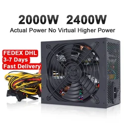 Fuente de alimentación de 2000W y 2400W para minería de Bitcoin, fuente de alimentación PSU para PC, plataforma de minería de ordenador, 8 GPU ATX ETC, RVN Coin, 12v, 4 pines