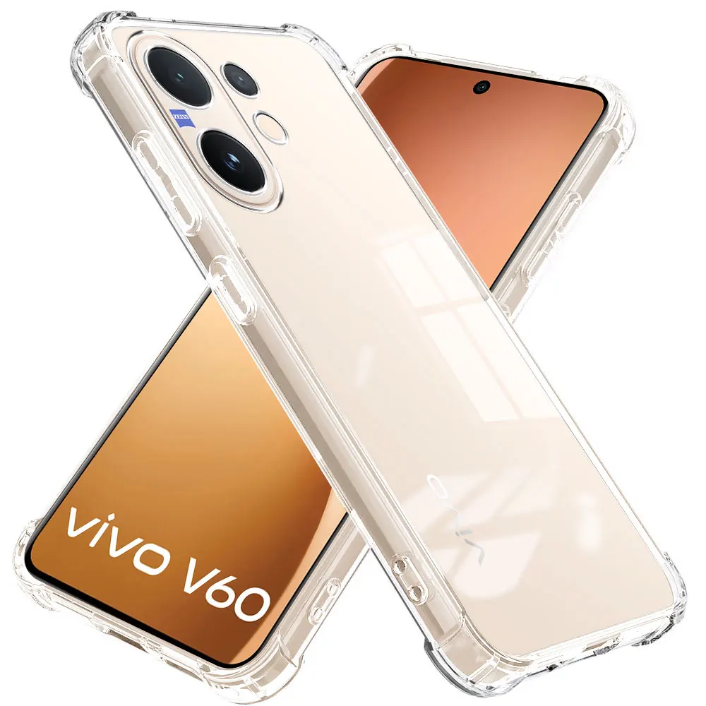 Funda de teléfono transparente a prueba de golpes con Airbag para Vivo V60 V60E 5G V2511, Funda protectora de silicona suave para Vivo V60 Lite V60Lite Funda - imagen 3