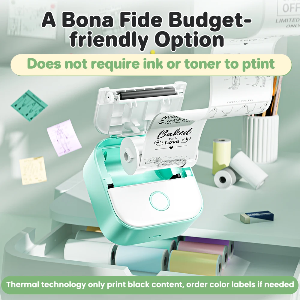 Phomemo, 3 rollos de papel térmico autoadhesivo transparente para etiquetas adhesivas T02 M02X, textos fotográficos DIY, impresión de notas de estudio - imagen 4