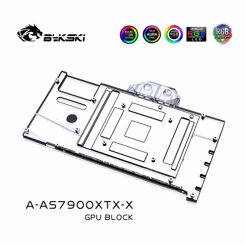 Bykski-bloque de agua para ASUS TUF Radeon RX 7900 XT / XTX GAMING OC GPU Card/radiador de refrigeración de cobre RGB AURA/ A-AS7900XTX-X - imagen 3