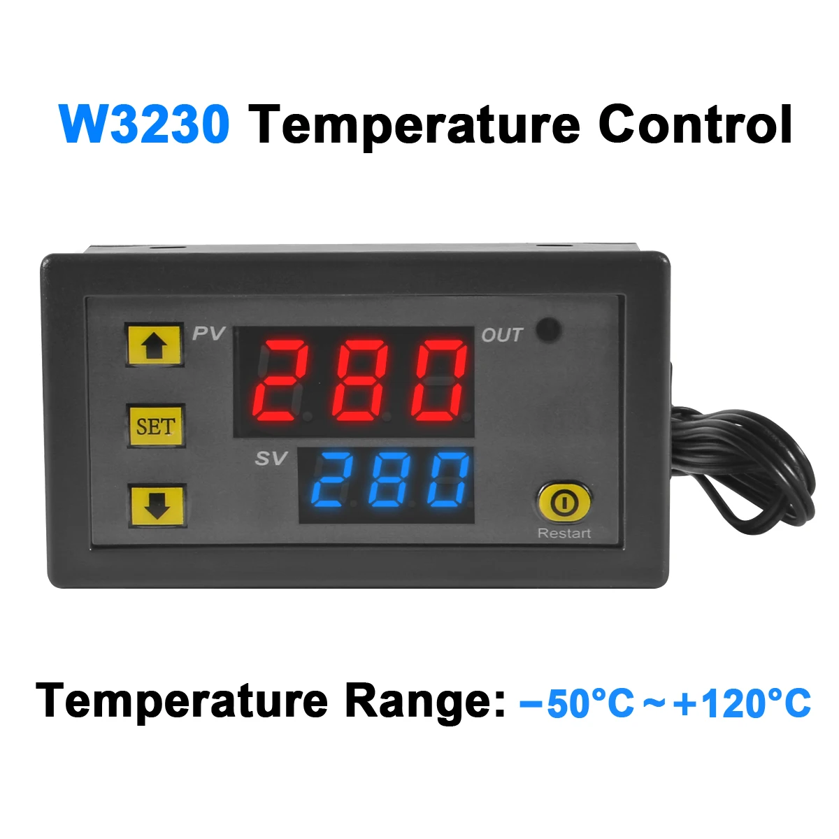 Minicontrolador de temperatura Digital W3230, regulador de termostato, termorregulador de Control de calefacción con Sensor, 12V, 24V, 220V