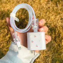 Funda para cargador Apple 20 W con organizador de cable Cereza