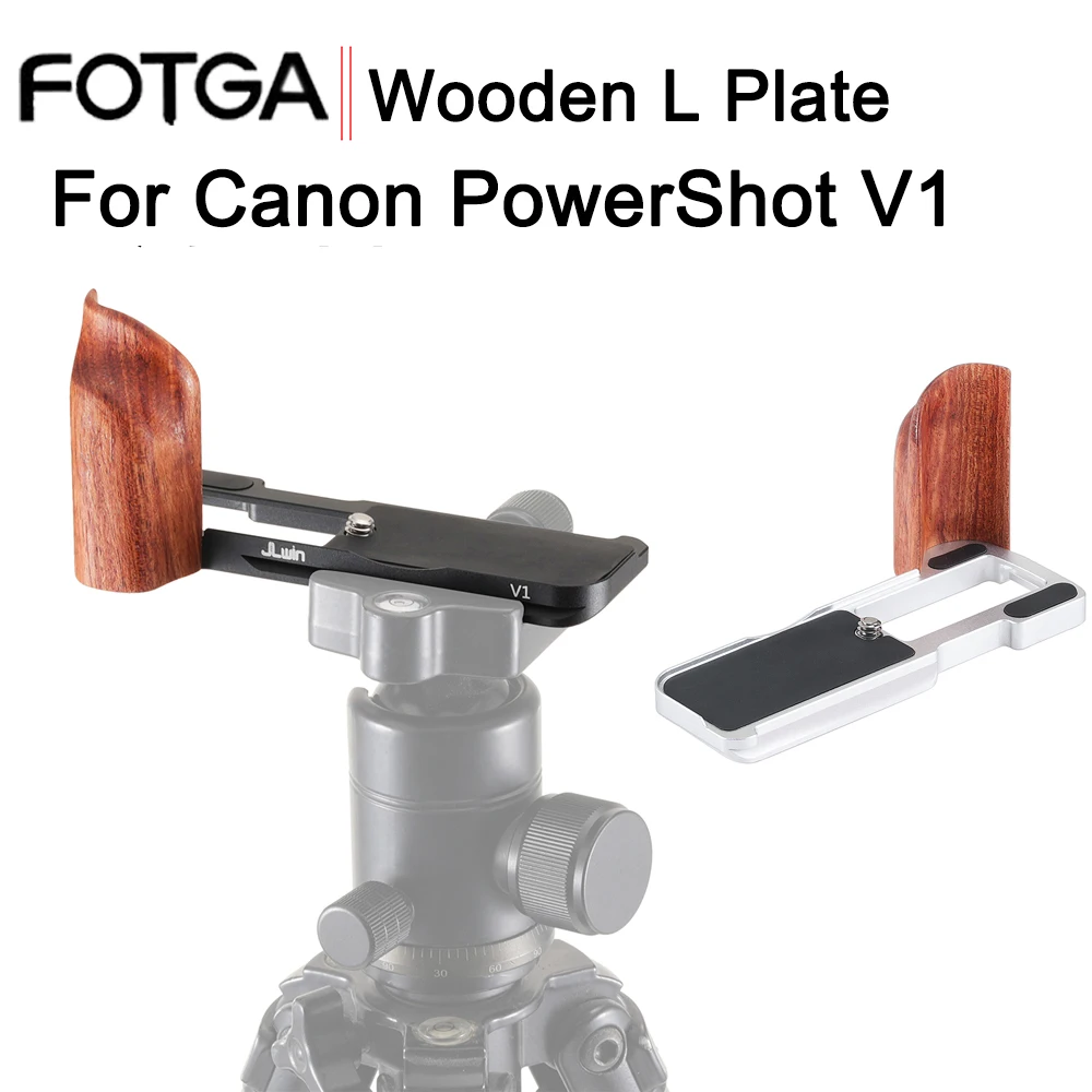 FOTGA para Canon PowerShot V1 soporte de placa L de liberación rápida agarre de mano cámara Digital para accesorios de cabeza de trípode Arca Swiss