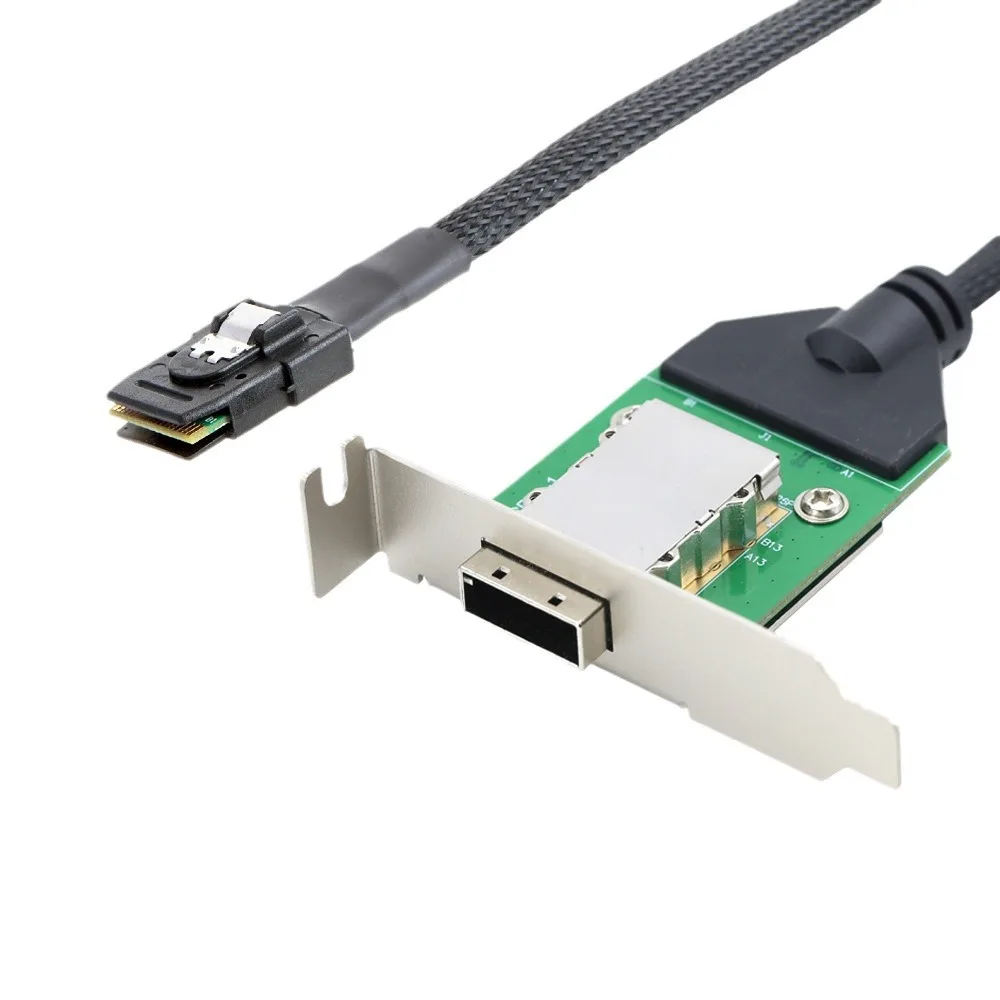 Mini SAS SFF-8087 HD interno a SAS 8088 hembra, soporte de perfil bajo, conectar al disco duro, Cable adaptador - imagen 5