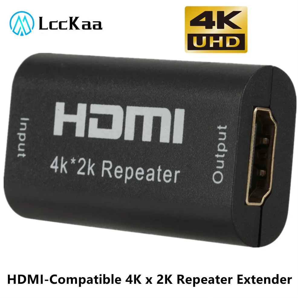 Repetidor 4K x 2K compatible con HDMI, amplificador de señal HD hembra a hembra, extensor de hasta 40m, adaptador de refuerzo de transmisión sin pérdidas