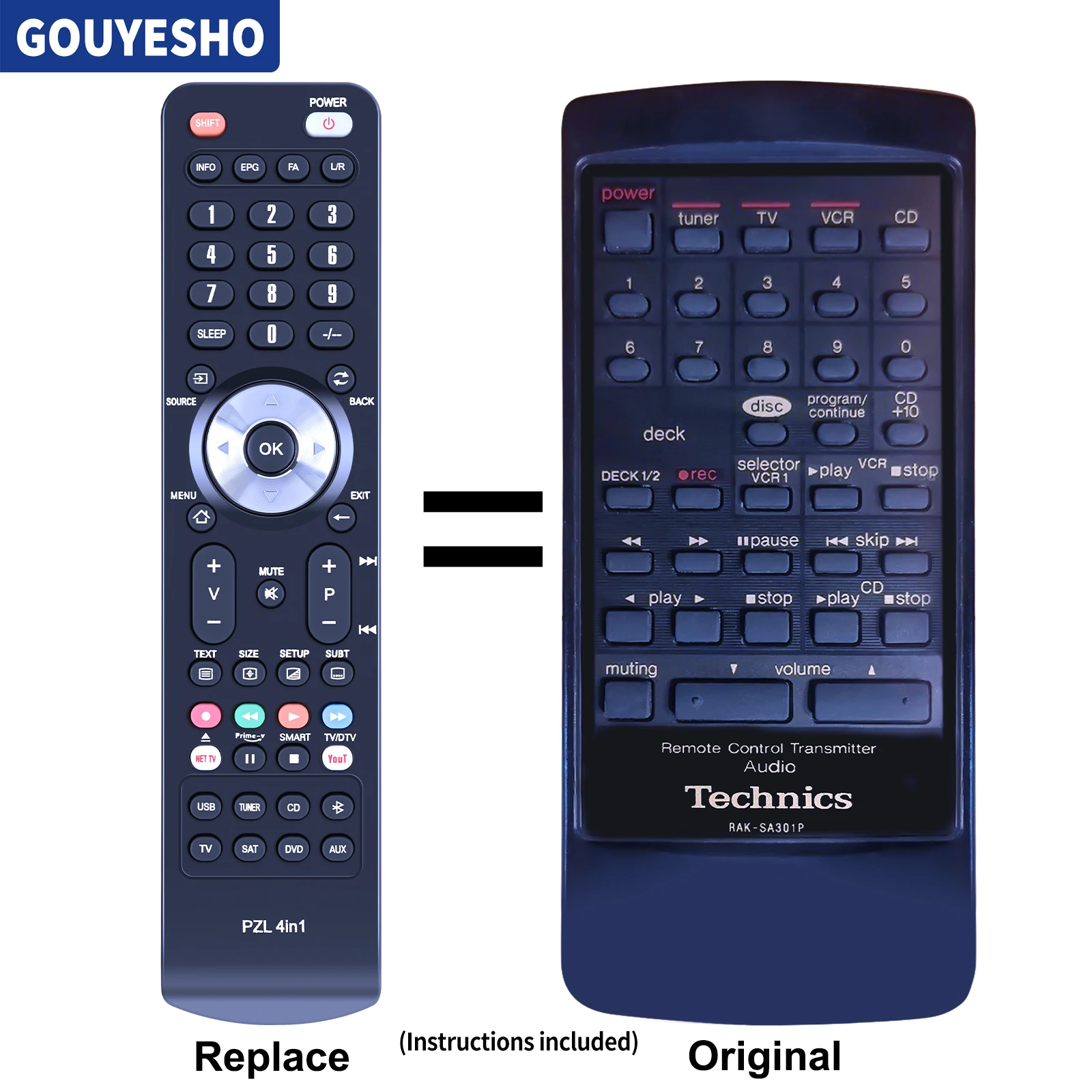 Mando a distancia de repuesto para Technics Audio, RAK-SA-301P, nuevo, SA-GX100