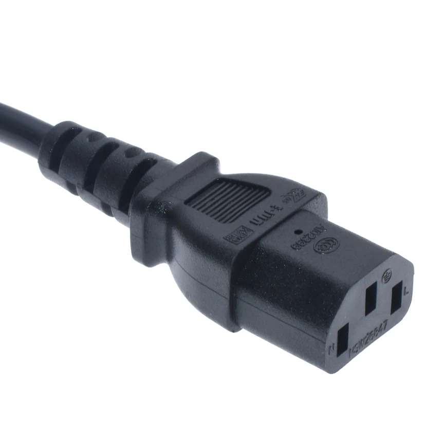 Conector macho IEC 320 C14 a cable de alimentación divisor tipo Y hembra 2XC13, Cable adaptador de corriente C14 a 2 vías C13 30CM * - imagen 4
