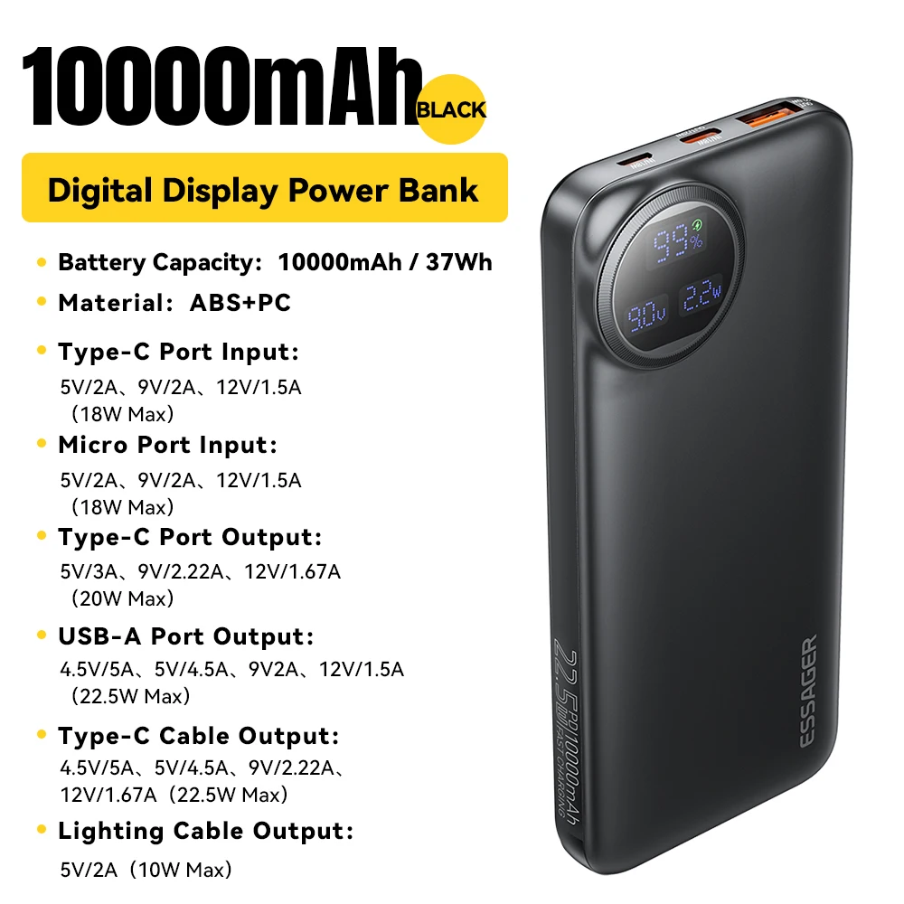 10000mAh Black