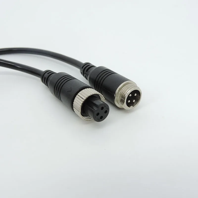 5/8M 4 pines resorte central aviación extensión macho a hembra conector de vídeo Cable de alimentación extender para cámara de Monitor de autobús de camión - imagen 4
