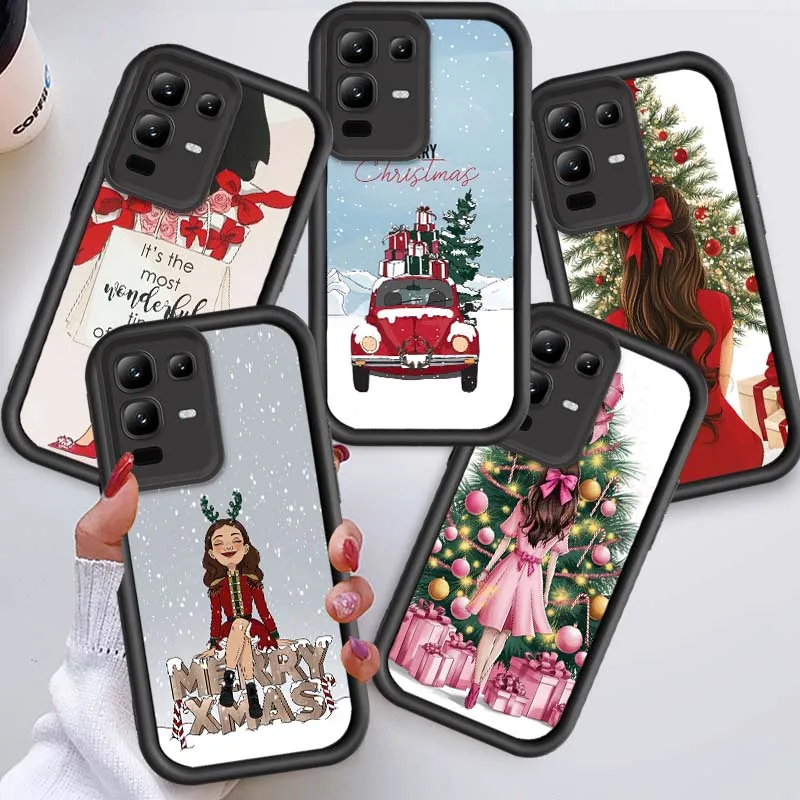 Funda con patrón navideño para niñas, funda para teléfono Infinix Note 12 G96 2023 30 40 50 40S 50X VIP Pro Plus 5G Eye Ladder