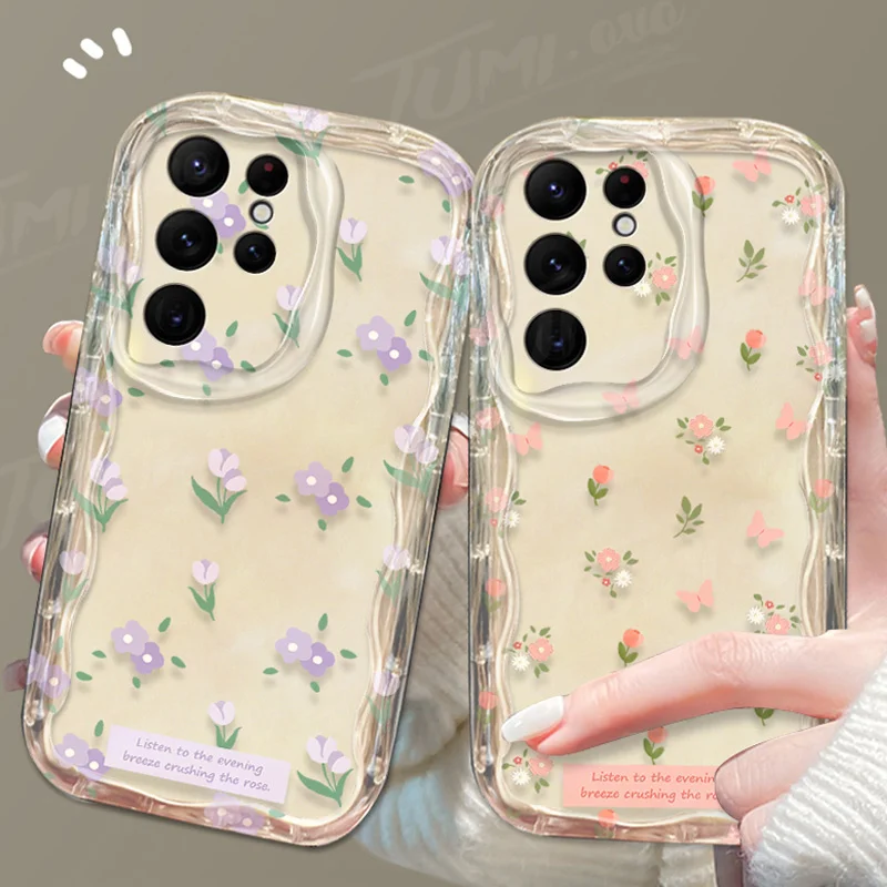 Colorful Flowers Clear 3D Wave Case For Samsung Galaxy A54 A34 A24 A14 A13 A53 A33 A73 A23 A52 A52S A32 A22 A12 A51 A71 Cover - imagen 2