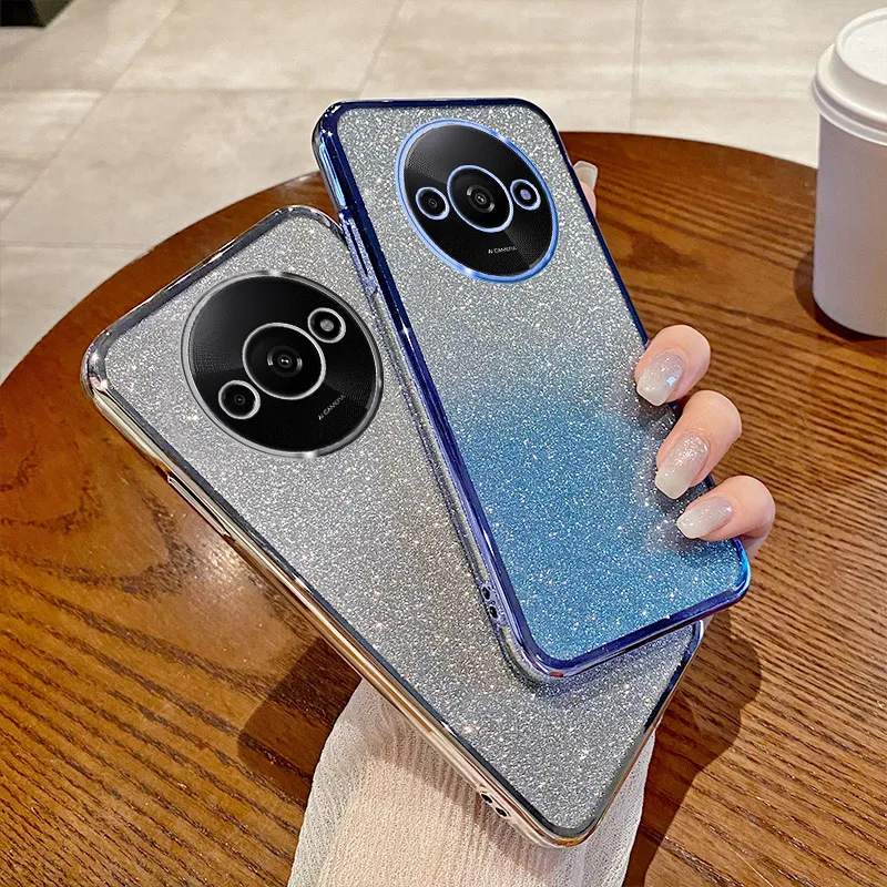 Para Xiaomi Poco C61 funda POCO C 61 funda de teléfono 2312BPC51H funda poco c61 lujo galvanizado brillo parachoques cubierta trasera transparente - imagen 2