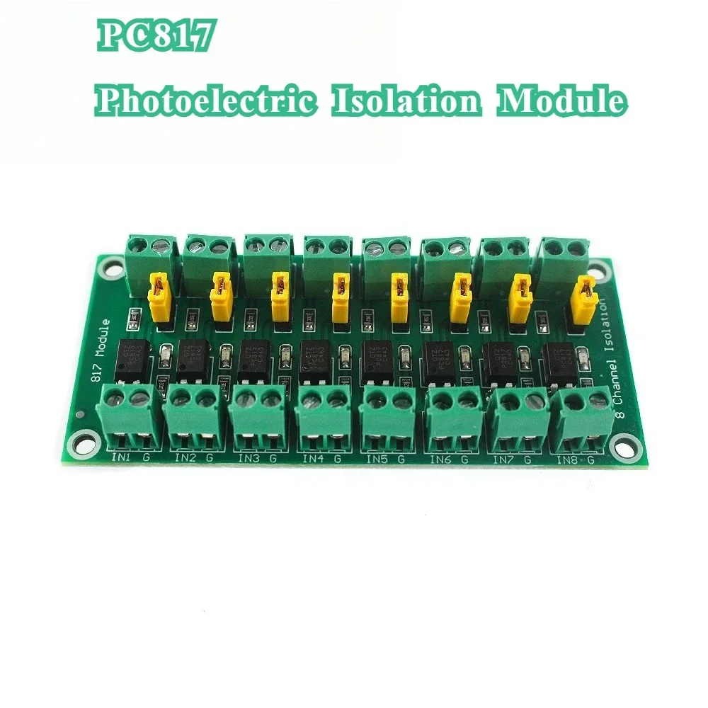 Optoacoplador PC817, placa de aislamiento de voltaje de 8 vías, módulo adaptador de Control de voltaje, módulo de aislamiento fotoeléctrico - imagen 2