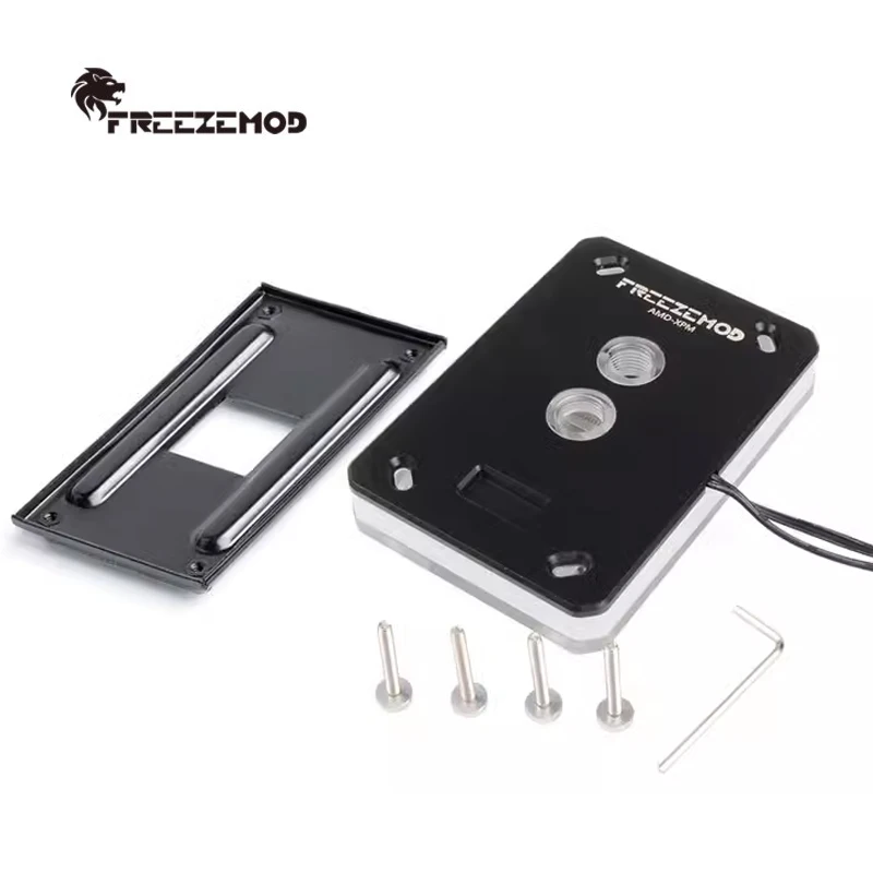 FREEZEMOD Monitor de termómetro CPU bloque de agua para AMD AM5 AM4, parte inferior de cobre + cubierta de PMMA TEMP. Pantalla, sincronización ARGB de 5V AMD-XPM - imagen 4