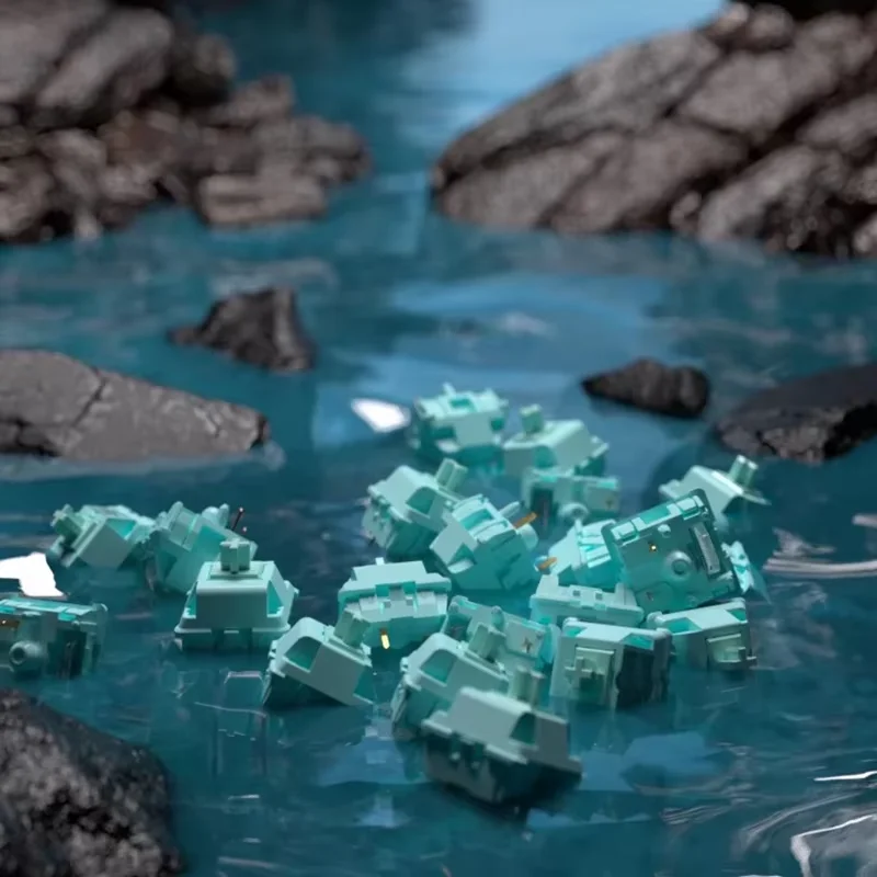 MMD-interruptor azul silencioso más allá de la marca KTT, 5 pines, 43g, Teclado mecánico lineal, interruptores personalizados, Kits de intercambio en caliente, interruptor lubricado - imagen 4