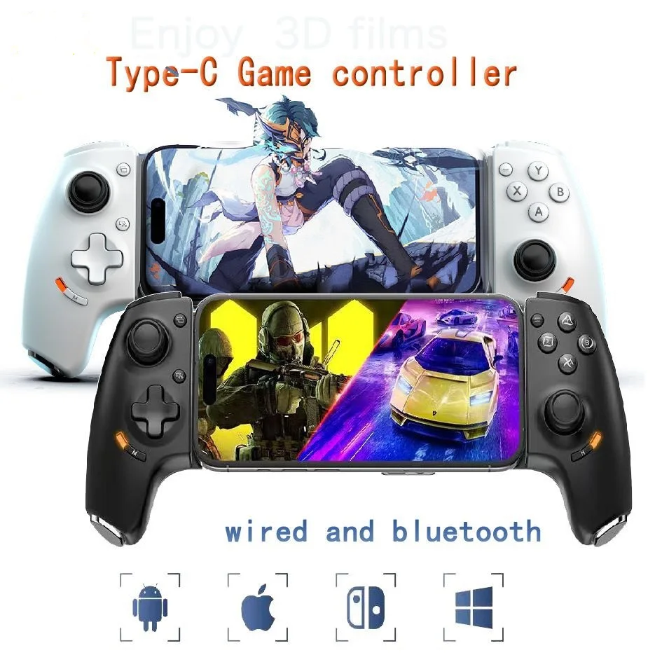 Gamwing AB01 Gamepad tipo C con cable Bluetooth modo Dual Android IOS interruptor de ordenador Universal Hall Rocker disparador Hall lineal