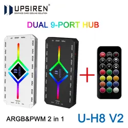 UPSIREN U-H8 V2 Hub ventiladores ARGB PWM SATA magnético