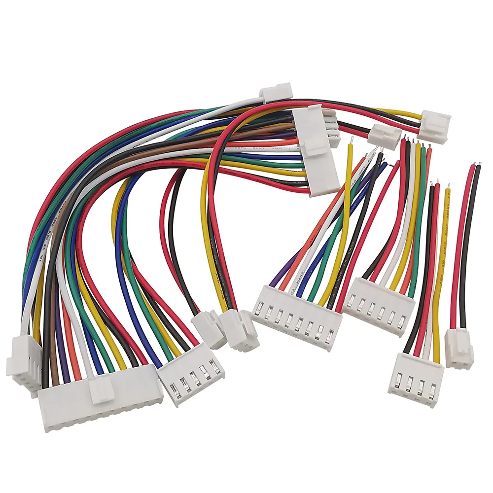 3 uds 22AWG VH3.96 VH 3,96mm carcasa hembra conector Cable 2/3/4/5/6/8/10Pin cabeza doble individual 10cm 20cm 30cm de longitud