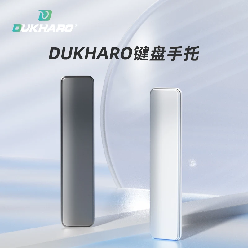 DUKHARO Teclado mecánico aleación de aluminio soporte de mano inalámbrico teclado madera maciza nogal negro soporte de mano inalámbrico