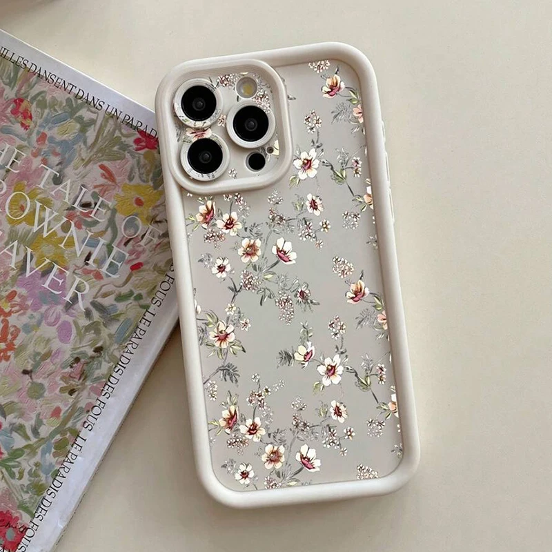 Funda de teléfono con patrón Floral clásico de verano para iPhone 16 15 14 13 12 11 Pro Max Plus 16E XR 8 7 Plus SE 2022 X XS Max cubierta mate - imagen 3