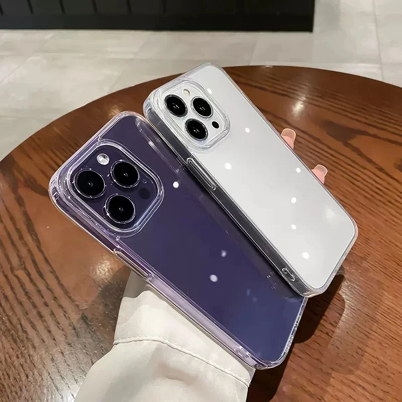 Fundas de teléfono transparentes para iPhone 17 Air 16 11 12 13 14 15 Pro Max XR XS Max 7 8 Plus SE cubierta de parachoques de silicona a prueba de golpes - imagen 2