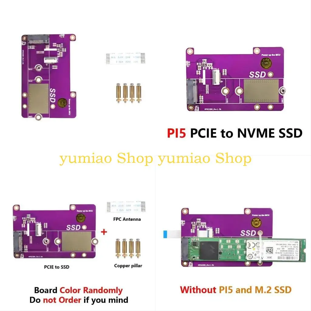 Adaptador PCIe velocidad rápida 587B a M.2 NVME SSD para placa RPI5, potente expansión