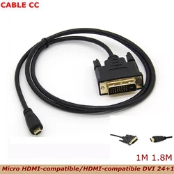 Cable Adaptador Micro HDMI a DVI-D 3D 1080p para HDTV y Consolas