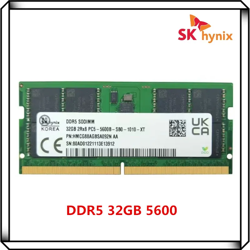 SK Hynix PC5 32GB 2Rx8 5600B DDR5 5600MHz SO-DIMM RAM, memoria Original para portátil 32G