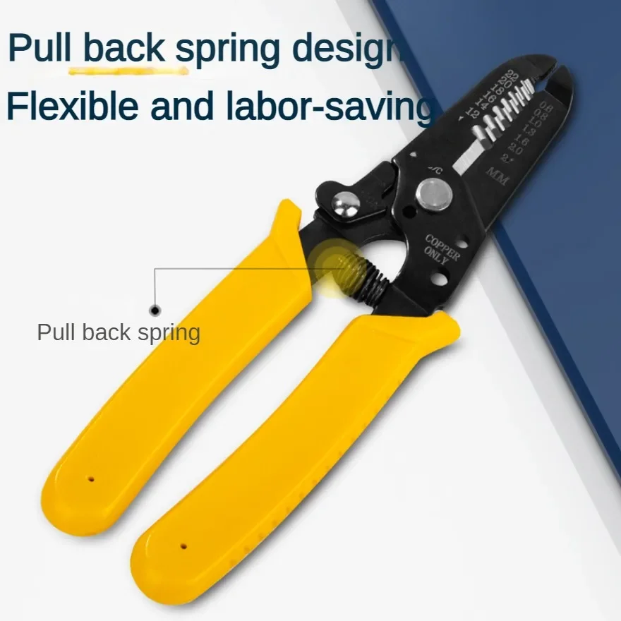 Deli-Alicates de prensado de pelado multifuncional, pelacables de red doméstica de electricista de 175mm, herramienta de prensado - imagen 5